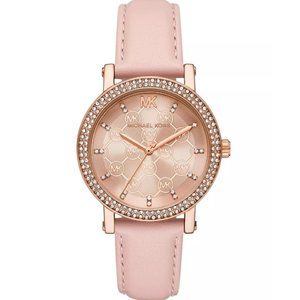Michael Kors Women's Corey Three-Hand Blush Leather Watch 38mm